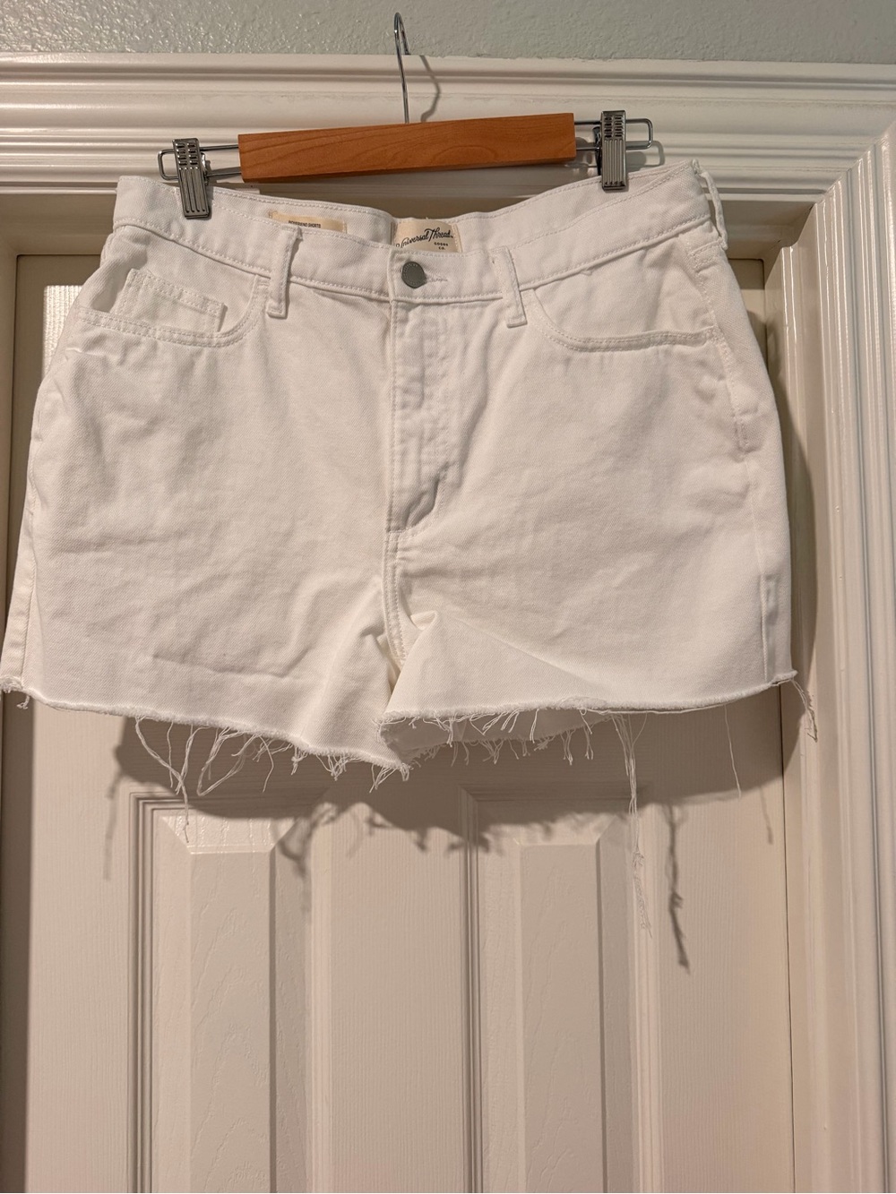Universal Thread White Denim Frayed Hem Shorts